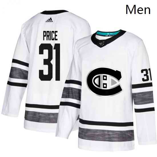 Mens Adidas Montreal Canadiens 31 Carey Price White 2019 All Star Game Parley Authentic Stitched NHL Jersey